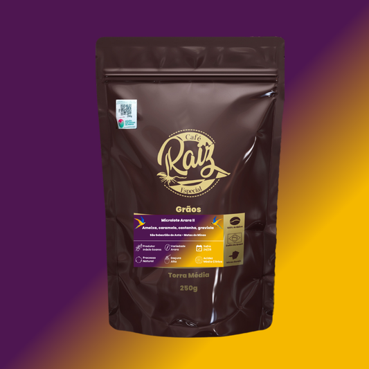 Microlote Arara II:  Ameixa, caramelo, castanha, graviola